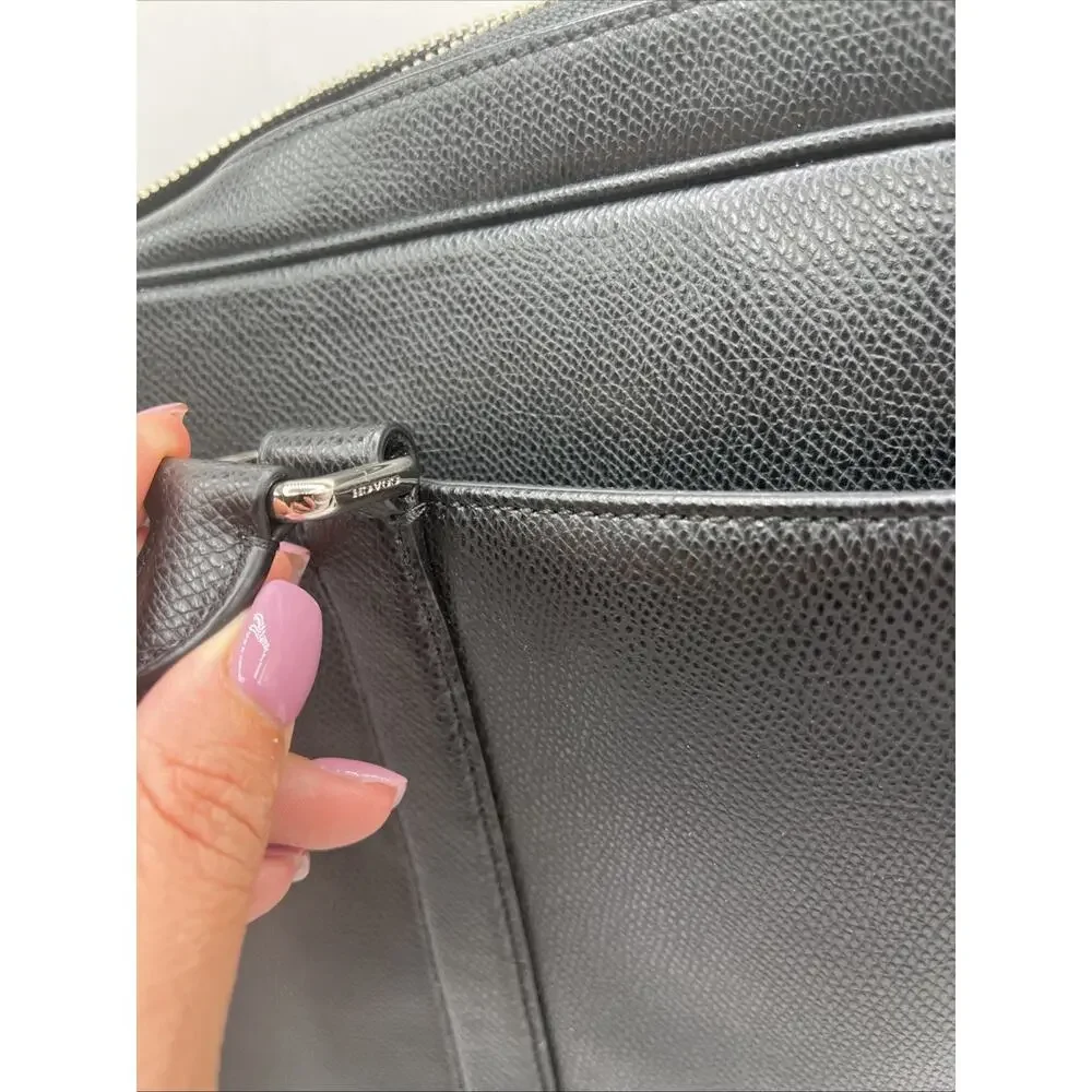 Coach Metropolitan Black Leather Briefcase Handbag Laptop Bag AS IS DAMAGED READ
